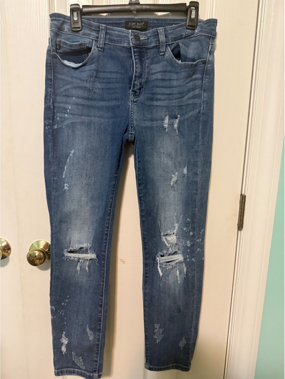 Judy Blue Relaxed Fit Distressed Blue Jeans Size 13/31